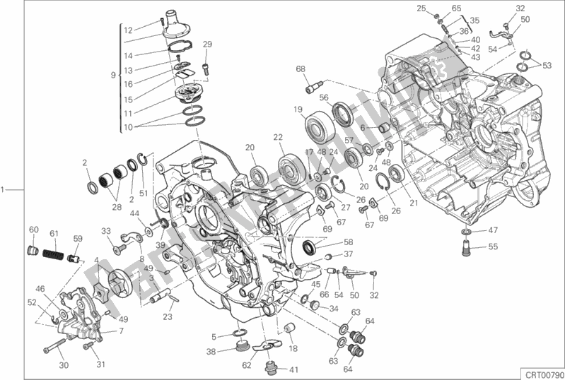 Tutte le parti per il 09a - Coppia Semicarter del Ducati Scrambler 1100 PRO USA 2020